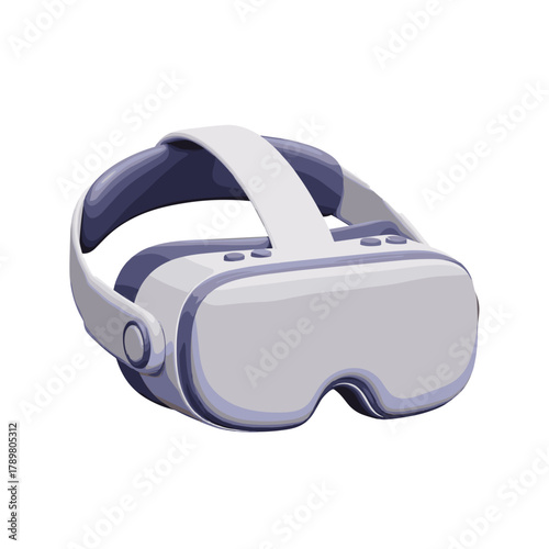 A minimal 3D icon of a VR headset, virtual reality concept, futuristic, 3d render, claymorphism, smooth, isolated on white background, ui icon