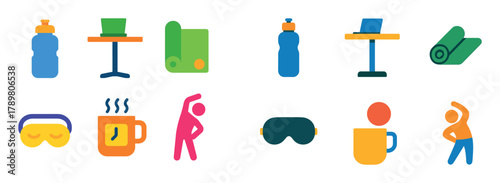 Remote Work Wellness Icons