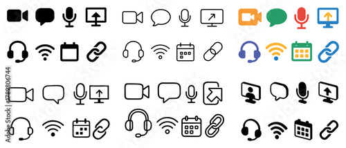 Communication and multimedia icons collection