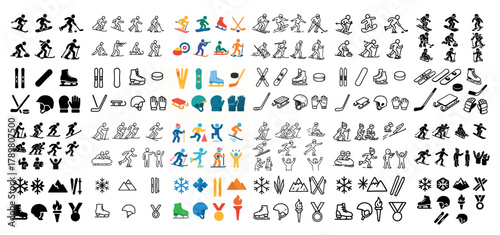 Winter sports icons collection