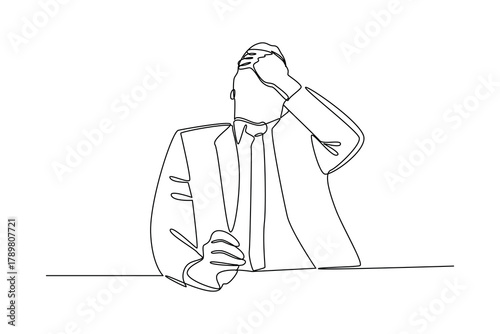 Simple continuous line drawing of all about businessman activity. simple line, creativity designer. Vector, Designer.