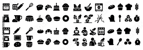Baking and cooking icons collection