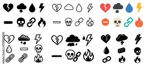 Weather and emotion icons collection