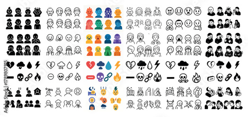 Diverse emoji characters with various expressions