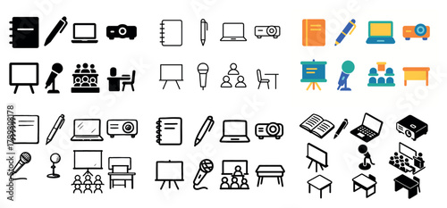 Icons for presentations and office tools variety