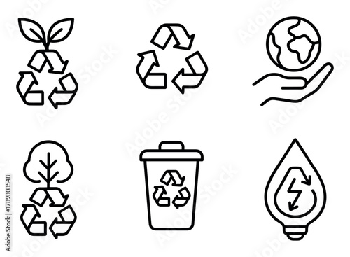 Recycling Icons Grid