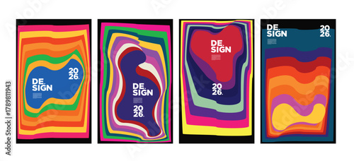 Cover and Poster Design Template for Magazine. Trendy Vector Typography and Colorful Illustration Collage for Cover and Page Layout Design 2026