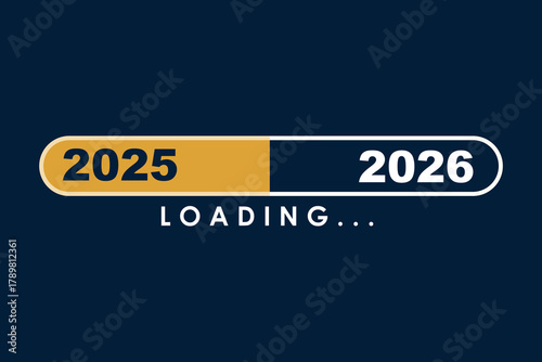 New year 2026 loading progress bar concept vector graphic design