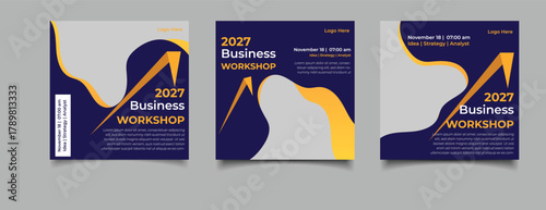 Digital marketing live webinar and corporate social media post template
