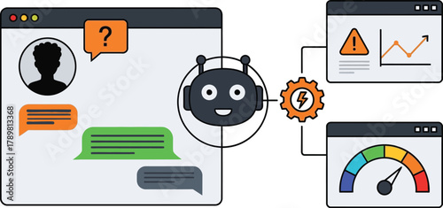 AI chatbot analyzing user queries and performance metrics in real time