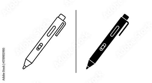 Two pens in black and white for comparison and contrast