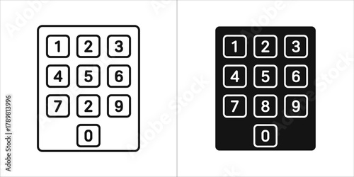 Keypad, security system access control, password entry panel