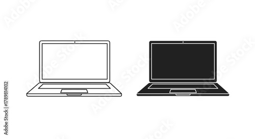 Two laptops in black and white for comparison and contrast