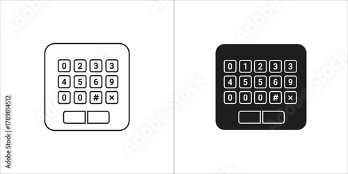 Outline and filled keypad icon