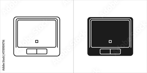 Black and white smart home hub icon vector illustration