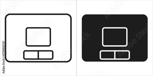 Graphic tablet icon in black and white, representing digital drawing tool
