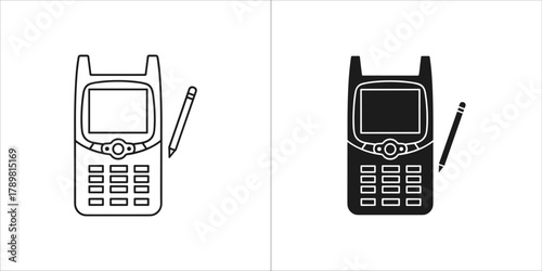 Old mobile phone with stylus