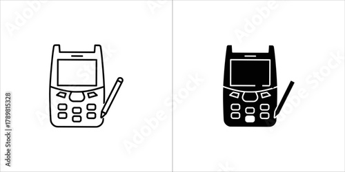 Old mobile phone with stylus