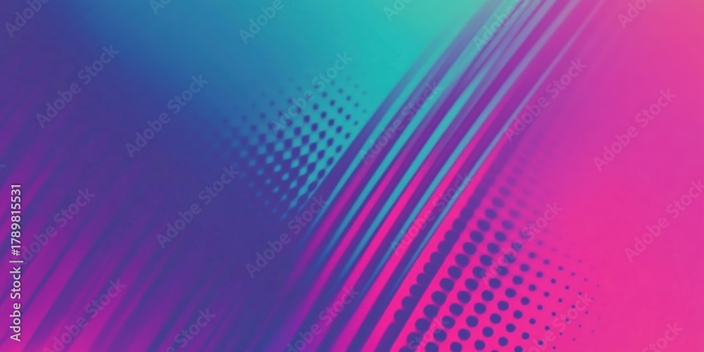 Obraz premium Abstract gradient background with blue pink and purple colors featuring dynamic lines and dots for modern design and branding.