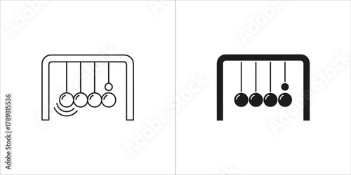 Newtons cradle physics toy with swinging balls