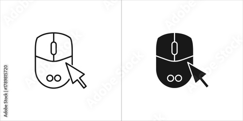 Computer mouse with cursor icon