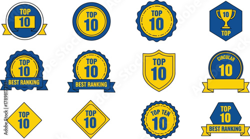 Award winning top 10 badges and icons for best rankings
