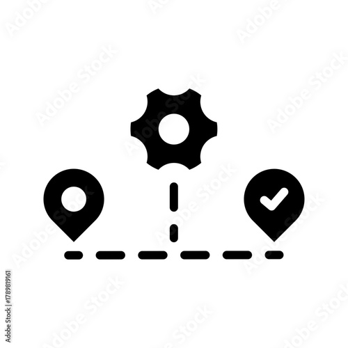 AI route optimization flat icon delivery logistics

