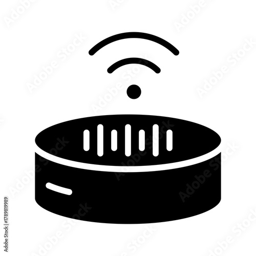 Voice assistant speaking flat icon control AI command
