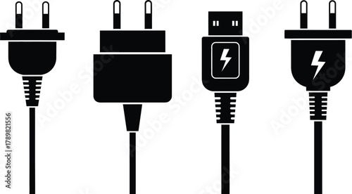 Modern power plugs and USB charger for global connectivity and charging