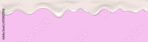 Yogurt, cream, glaze, liquid or paint wave realistic 3d texture.