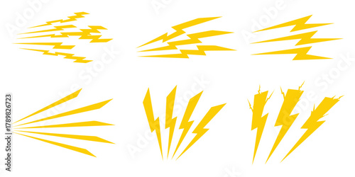 Collection of Yellow Lightning Bolt Graphics