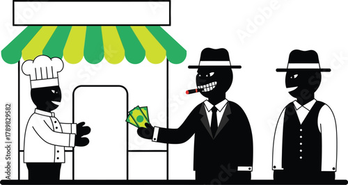 Mobsters paying off restaurant owner for protection in exchange deal
