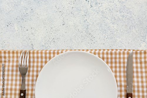 Table setting with plate, c...