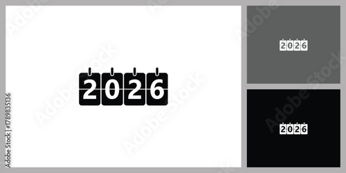 2026 New Year Countdown Icon2026 Year Text Icon for New Year and Calendar Event