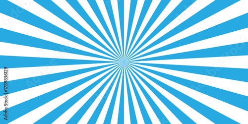 sunburst pattern blue and white background design. Vintage sunrays illustration swirl line. sun beam vector banner design pop art comic burst gradient concept pattern.	
