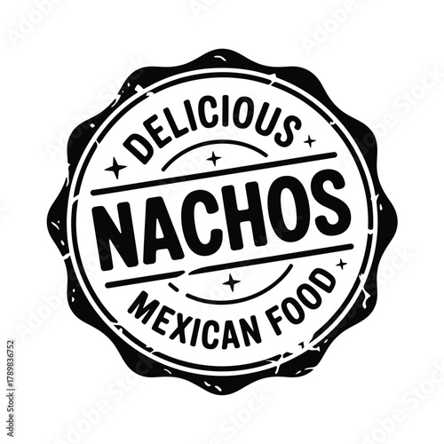 Delicious nachos mexican food stamp
