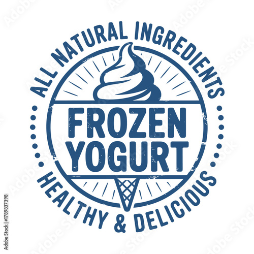 All natural frozen yogurt healthy delicious emblem