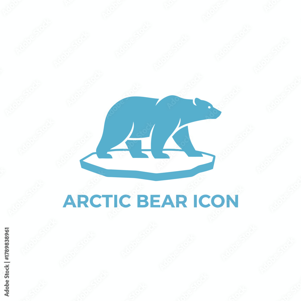 Obraz premium Arctic Bear Polar Bear Icon Logo on Ice Floe