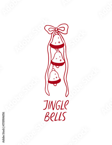 Hand drawn cute Christmas bell