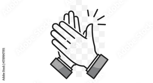 Enthusiastic applause with hands clapping energetically to celebrate success and achievements in a dynamic modern style, Generative AI.