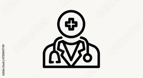 Professional doctor icon symbolizes healthcare medical care and expert consultation for a healthier future, Generative AI.