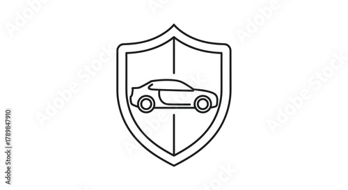 Protecting your vehicle is paramount ensuring safety and security for every journey ahead with this sleek shield icon, Generative AI.