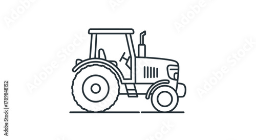 Classic tractor icon for agricultural design projects symbolizing farming harvest and rural life, Generative AI.