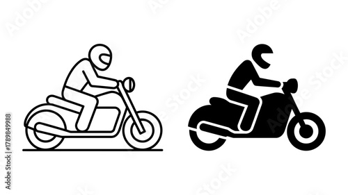 Illustration of a person riding a motorcycle vector illustration of transportation and recreation