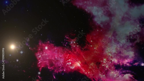 Celestial Beauty of the Universe with Nebula and Starfield