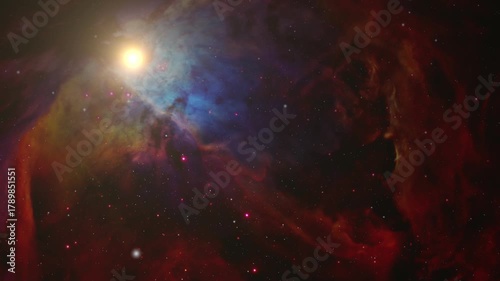 Celestial Beauty of the Universe with Nebula and Starfield