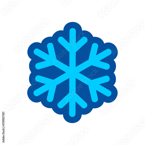 A stylized blue snowflake icon with a darker blue outline, representing winter and cold weather conditions.