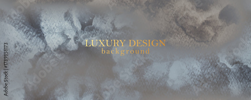 Elegant marble, stone texture. Watercolor, ink vector background with grey, beige, silver, bronze, grey  colors. Luxury soft gradient backdrop. Chic wall art design. 