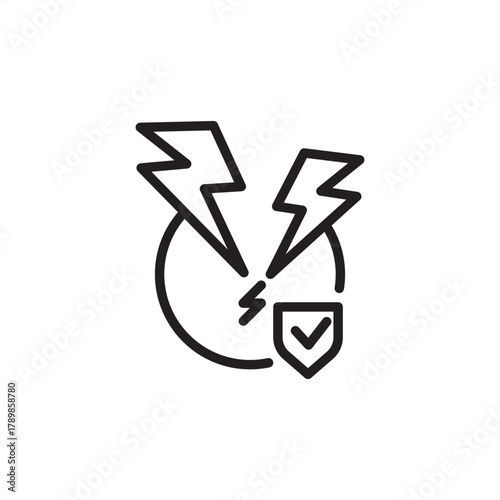Surge protector icon symbolizing electrical spike absorption and device safety, representing specialized utility equipment, modern power system security, and industrial control.