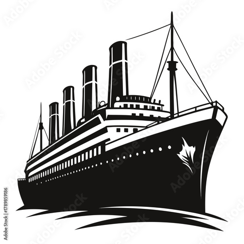 Titanic vector clean black silhouette design white background